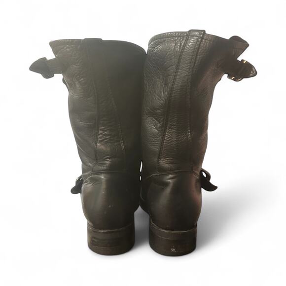 Frye Veronica Short Riding Boots Black Leather Moto Engineer Women's Size 8 B - Picture 7 of 9